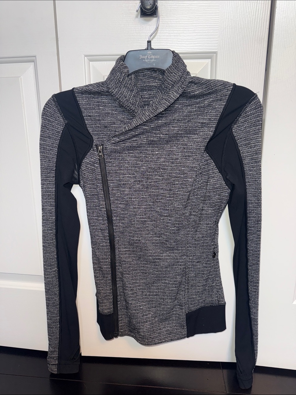 lululemon athletica Gray and Black Asymmetrical Zip Jacket